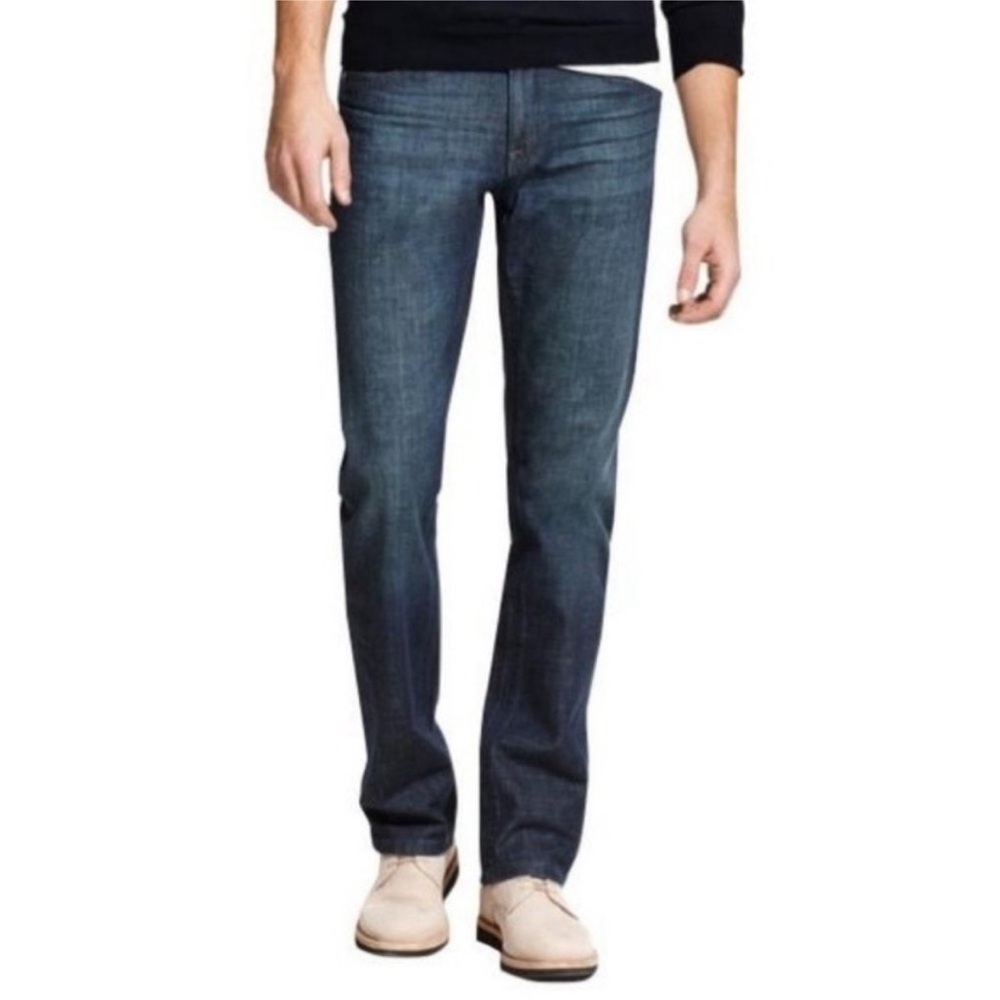 DL1961 Men's Russel Ellum Straight Distressed Blue Jeans Size 35